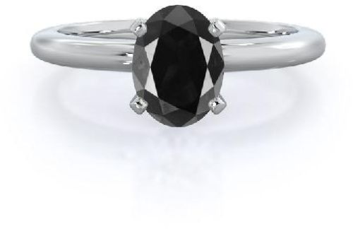 Round Cut Diamond Ring, Oval Shape, Black Colour, For Jewellery Use, Style : Common