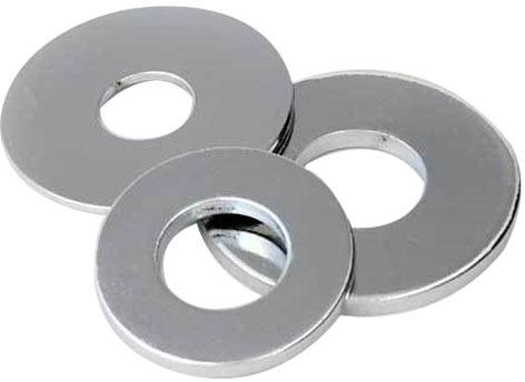 Round Stainless Steel Plain Flat Washer, For Industrial, Color : Silver