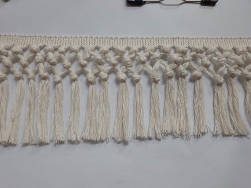 Cotton Noted Fringe, Size : 10 Cm