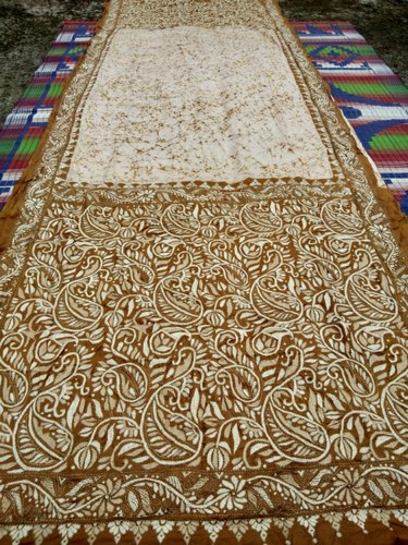 Advaita Handicrafts Kantha Work Sarees, Packaging Type : Single Pieces Packin Polybag