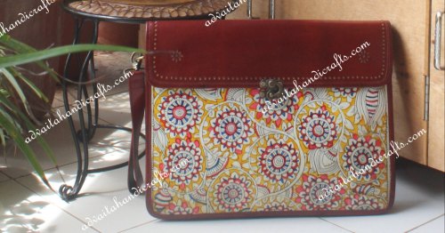 Leather Hand Painted Laptop Bag, Gender : Women