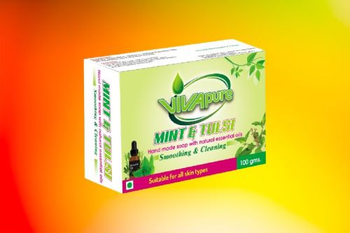 Vivapure Mint & Tulsi Soap, Packaging Type : Plastic Box