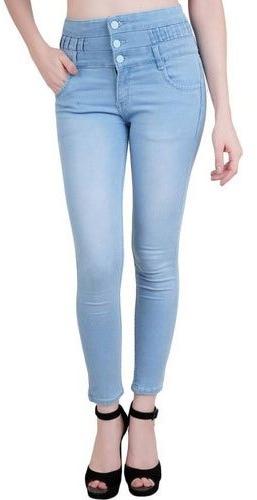 Lc Denim Ladies High Waisted Jeans, Stitch Type : Stitched