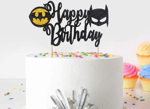 Batman Happy Birthday Cake Topper, Size : 6.5 * 3.5 Inches