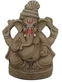 15 Inch Clay Colored Ganesha Statue, For Home Decor