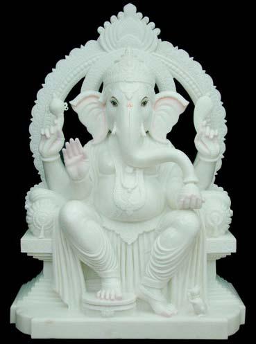 18 Inch POP Ganesha Statue, For Home Decor, Color : White