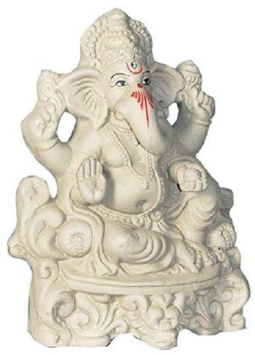 24 Inch Clay Colored Ganesha Statue, For Home Decor