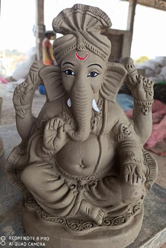 30 Inch Clay Colored Ganesha Statue, For Home Decor