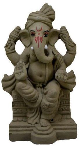6 Inch Clay Colored Ganesha Statue, For Home Decor