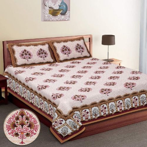 Cotton Fortune Double Bed Sheets, For Home, Hotel, Lodge, Size : Standard