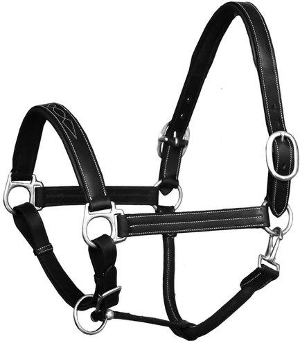 Plain Leather Horse Halters, Color : Black