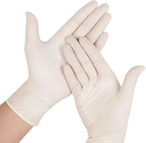 Latex Examination Hand Gloves, Color : White