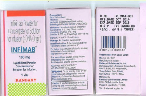 Infimab 100 Mg Injection, Style : Vertical