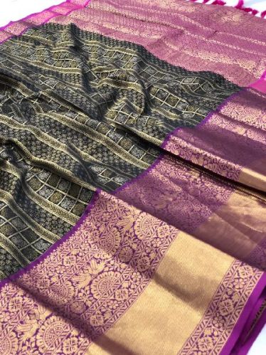 Rpd Fashion Unstitched The Kanchipuram Saree, For Easy Wash, Age Group : Adults