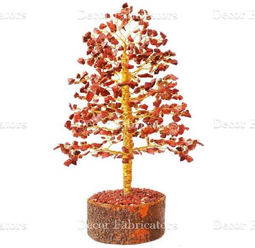 500 Beads Red Jasper Christmas Stone Tree