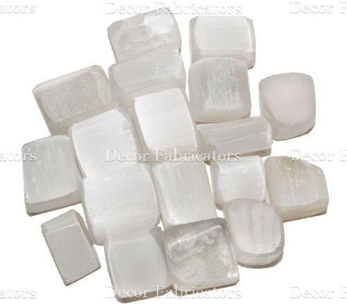 Decor Fabricators Natural Selenite Tumbled Stone, Color : White