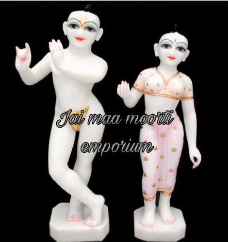 Marble Iskcon Radha Krishna Idols, For Home, Feature : Fine Finishing
