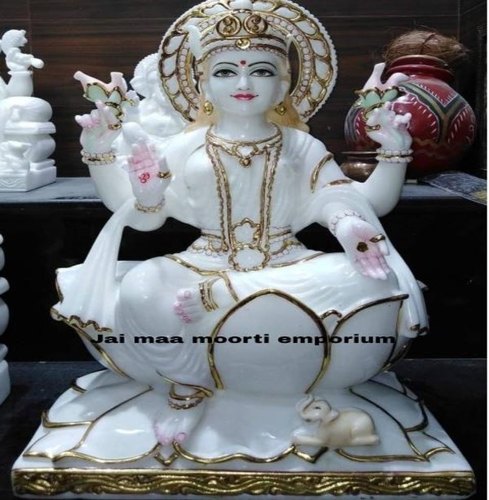 Printed Marble Saraswati Mata Statue, Color : White