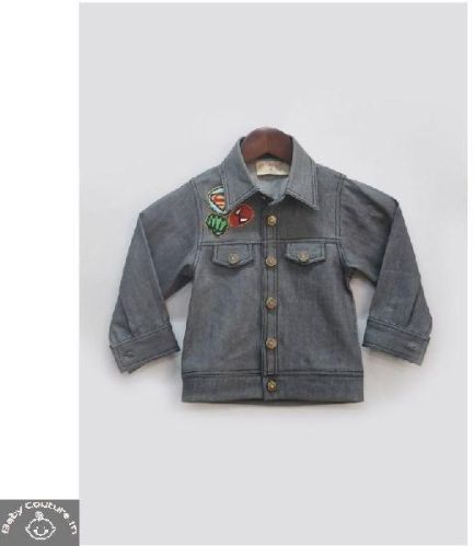 Fayon Kids Boys Denim Jacket, Color : Grey