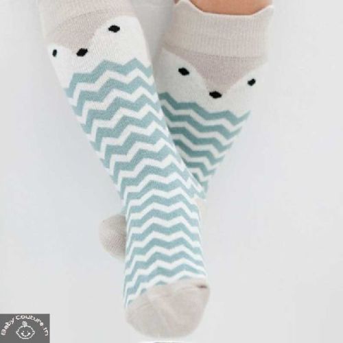 Fox Design Cute Wave Socks, Occasion : Party