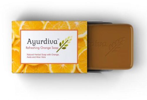 Ayurdiva Refreshing Orange Soap, Form : Bar