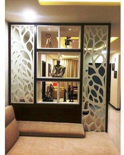 Wood Wall Partition, Color : Brown White