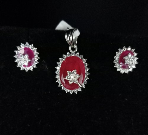 CZ Diamond Pendant Set, Occasion : Party Wear