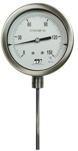 Mass Round Stainless Steel Bimetal Temperature Gauges, Display Type : Analog