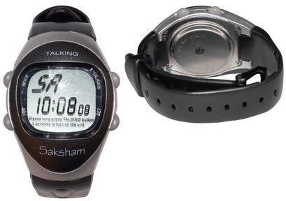 Saksham Leather Talking Wrist Watch, Display Type : Digital