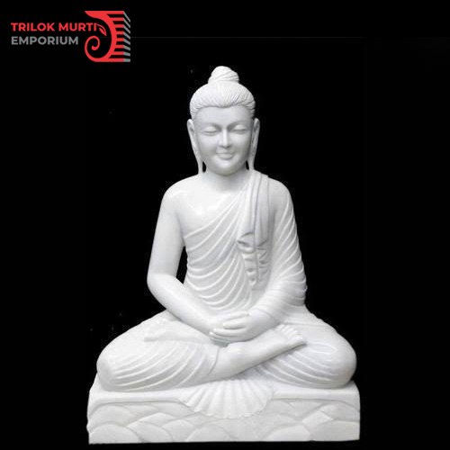 Marble Buddha Statue, For Worship, Temple, Packaging Type : Carton Box