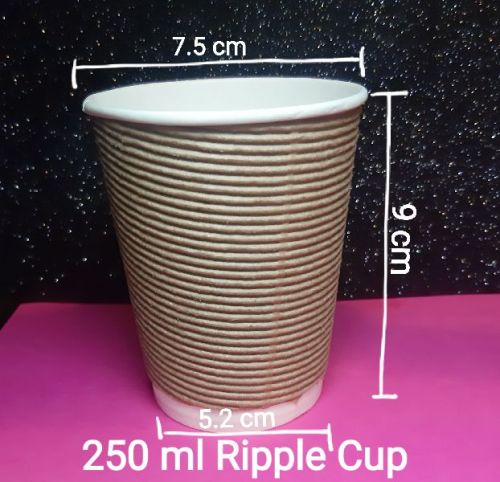 250 ML Disposable Ripple Paper Cup, Feature : Biodegradable, Eco-Friendly, Leakage Proof, Light Weight