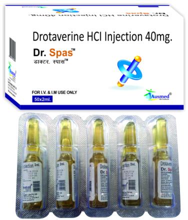 Drotaverine HCI Injection, Packaging Size : 50 X 2 Ml