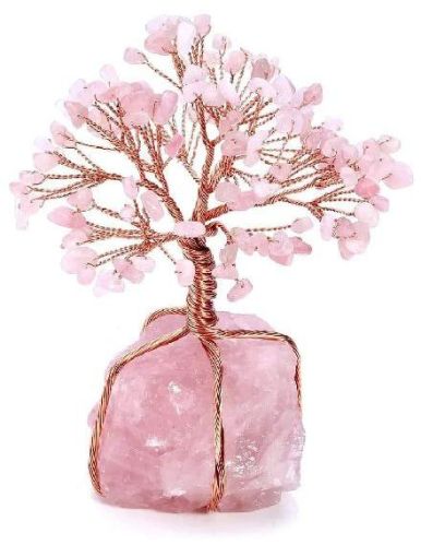 Rose Quartz Tree, Color : Pink