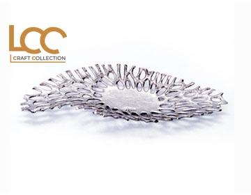 LC-705 Leaf Serving Tray, Color : Silver