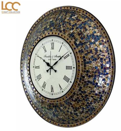 Lcraft Collection Multicolor Mosaic Wall Clock, For Home, Office, Decoration, Display Type : Analog