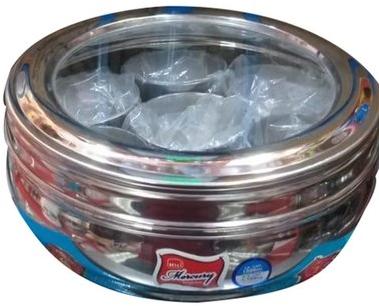 Plain Stainless Steel Spice Box, Shape : Round