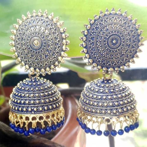 BLUE OXIDISED JHUMKA