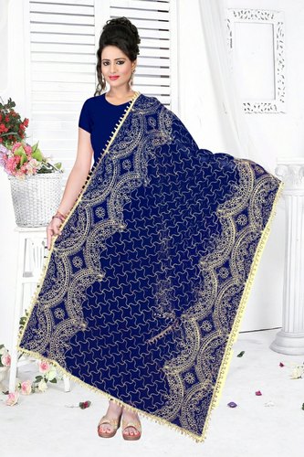 Embroidery Net Dupatta, Color : 10 COLOURS