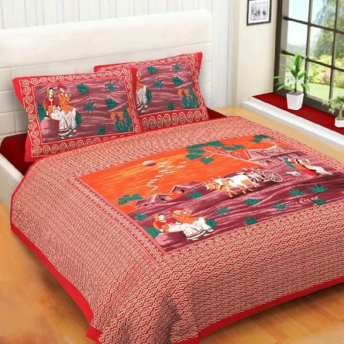 Cotton Jaipuri Bed Sheet, Color : Multicolor
