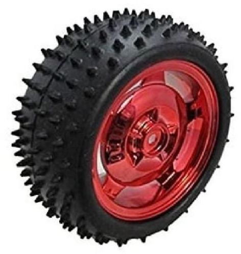 85MM Large Robot Smart Car Wheel, Color : Black (Tyre) Red/Pink (Rim)