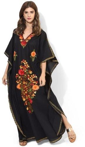 Full Sleeve Kaftan Embroidered Night Wear, Size : S, L, XL