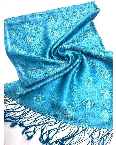 Printed Silk Stoles, Color : Blue