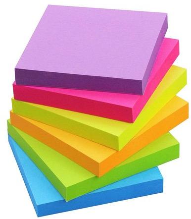 Plain Paper Sticky Note Pad, Shape : Square