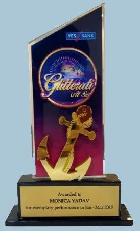 Anchor Themed Glass Corporate Trophy