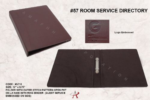 100% Leather Room Service Directory, For Keeping Documents