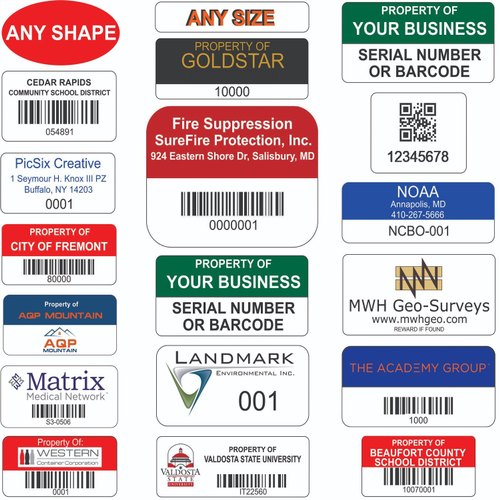 PVC Serial Number Stickers, Color : Red, White, Blue 