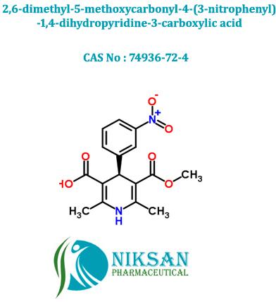 2,6-Dimethyl-5-Methoxycarbonyl-4-(3-Nitrophenyl)-1,4-Dihydropyridine-3-Carboxylic Acid, For Benidipine Intermediates