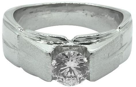 Solid White Gold Solitaire Diamond Ring