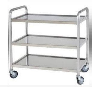 Polished Stainless Steel Commercial Kitchen Utility Trolley, Feature : Heat Resistant