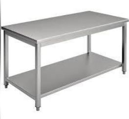 Polished Stainless Steel Commercial Work Table, Shape : Rectangular